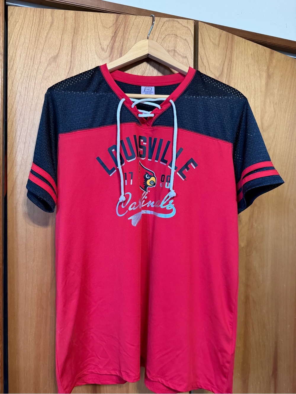 Pro Edge Red and Black Louisville Cardinals Lace-Up Jersey